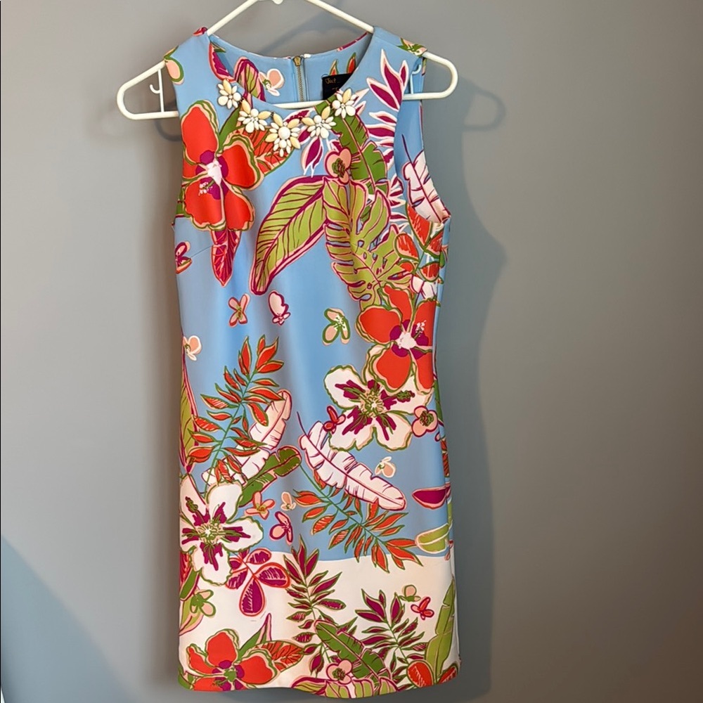 Just...Taylor Blue and Orange Sheath Mini Dress